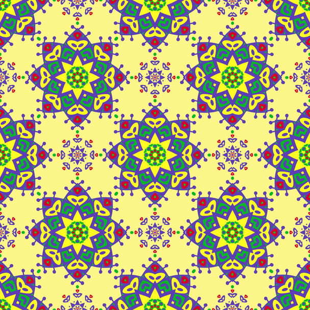 Hand drawing zentangle manala color seamless pattern - Vektör, Görsel