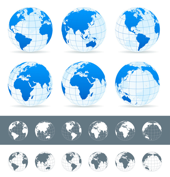 Globe set - illusztráció. - Vektor, kép