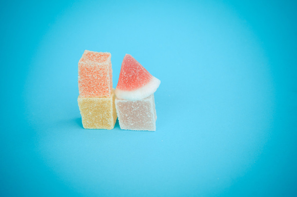 Colorful fruit-paste sweets with filter effect retro vintage sty - 写真・画像