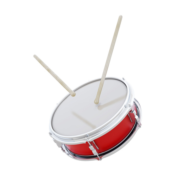 Червоний барабан з паличками
 - Фото, зображення