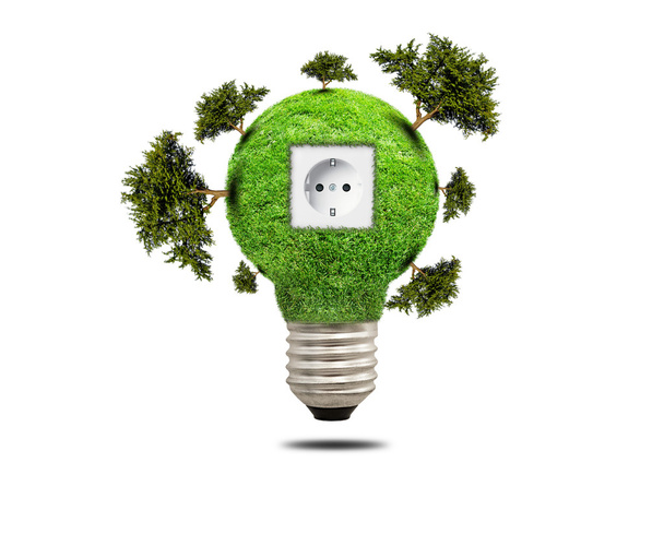 Зеленая лампочка травы изолирована
 - Фото, изображение
