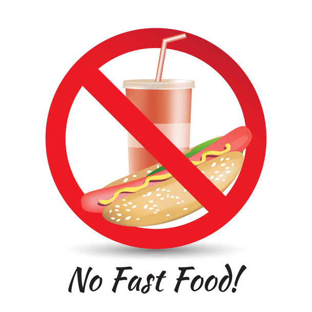 No Fast Food - Vector, Image