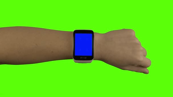 Smart-watch mock-up s gesty a chroma klíčování - Záběry, video