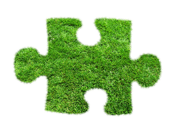 grünes Gras puzzle.  - Foto, Bild