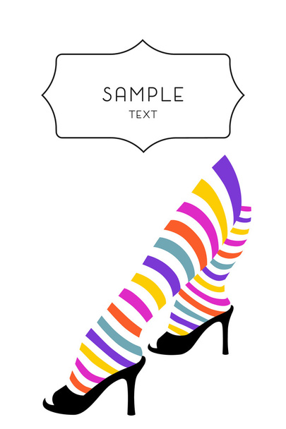 Female legs in bright striped stockings - Вектор, зображення