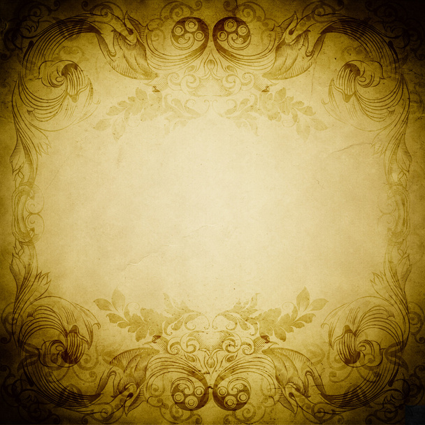 Old-fashioned frame. Grunge paper background. - Fotoğraf, Görsel