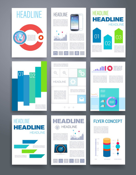 Šablony. Sada návrhů www, Mail, brožur. Mobile, technologie, Infographic koncepce.  - Vektor, obrázek