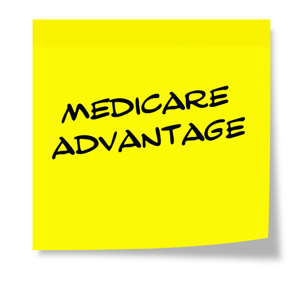Medicare Advantage Amarelo Adesivo Nota
 - Foto, Imagem