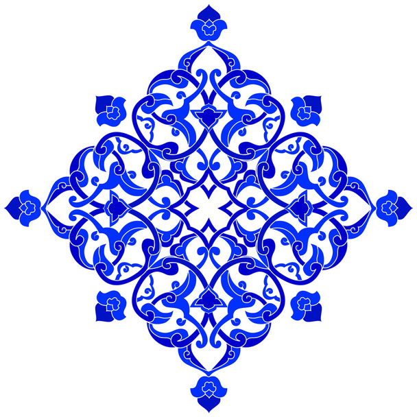 σχεδιασμένο με αποχρώσεις του μπλε Οθωμανική σειρά μοτίβο ένα - Διάνυσμα, εικόνα