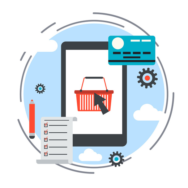 Online shopping, e-commerce vector concept - Διάνυσμα, εικόνα