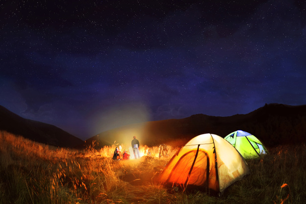 Camping under the stars at night  - Photo, Image