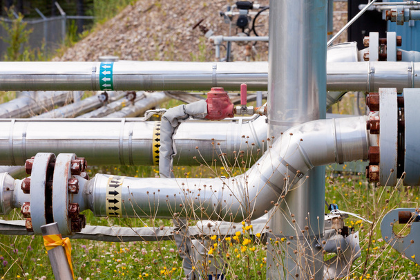 Outdoor piping system in the sun - Photo, Image