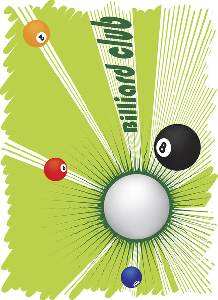 Billiard club banner with abstract green motive - Vector, Image