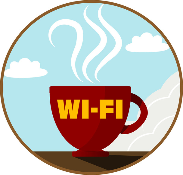 Ücretsiz wi-fi bölgesi simgesi - Vektör, Görsel