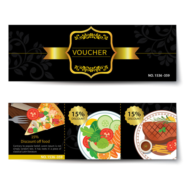 set of food voucher discount template design - Vector, Image
