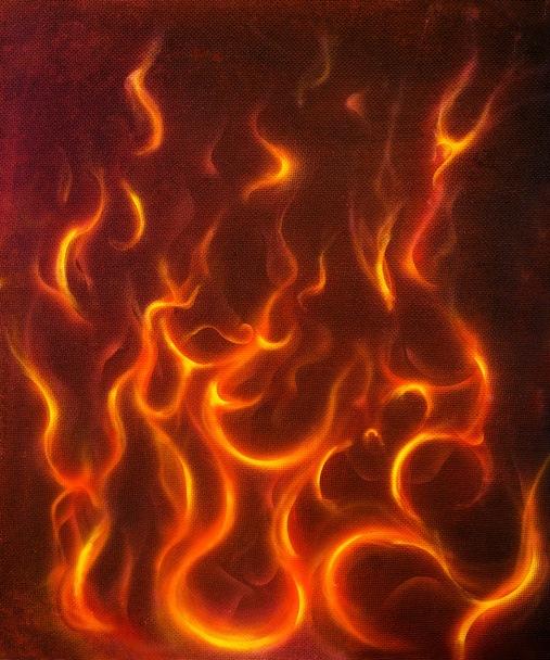 Tűz lángok háttér, eredeti festmény - Fotó, kép