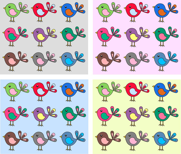シームレスな鳥のパターン - ベクター画像