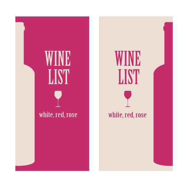concept vectoriel design carte des vins avec texte, verres et bouteille
 - Vecteur, image