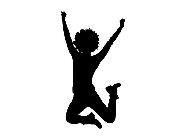 Girl jump silhouette - Vector, Image