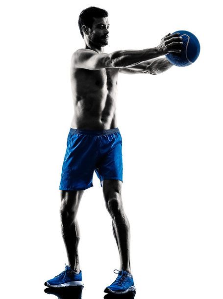 man exercising fitness weights exercises  - Zdjęcie, obraz