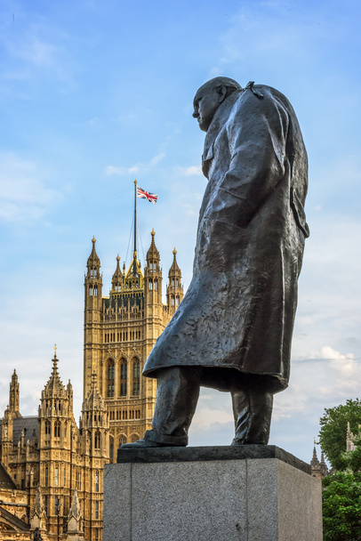 Statue von Sir Winston Churchill, Parliament Square, London - Foto, Bild