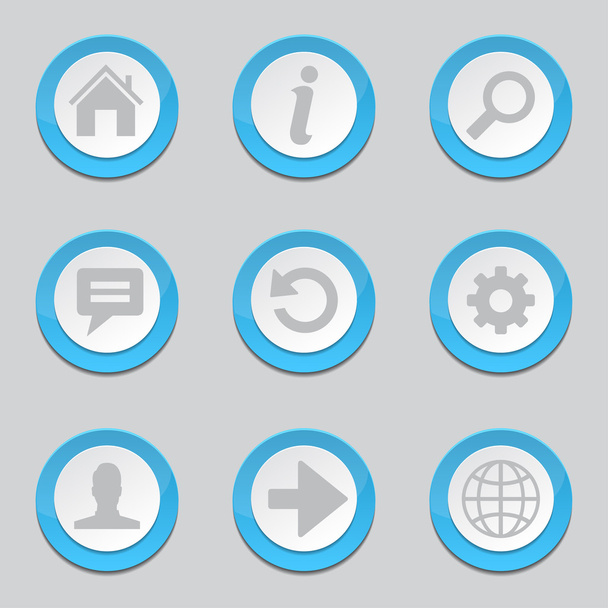 Web Internet Blue Button Icons - ベクター画像
