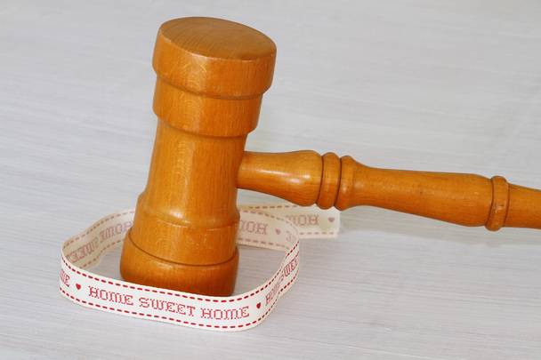 Auction hammer with home sweet home ribbon - Photo, Image