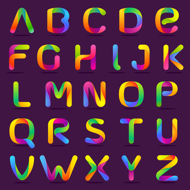 Fun English alphabet letters set. - Vector, Image