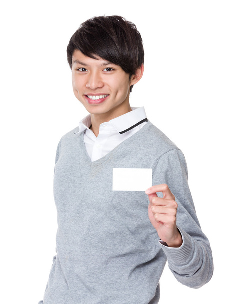 Asiatique homme d'affaires montrant namecard
 - Photo, image