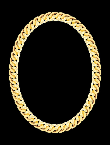 Złoty łańcuch biżuterii. Ilustracja wektorowa - Wektor, obraz