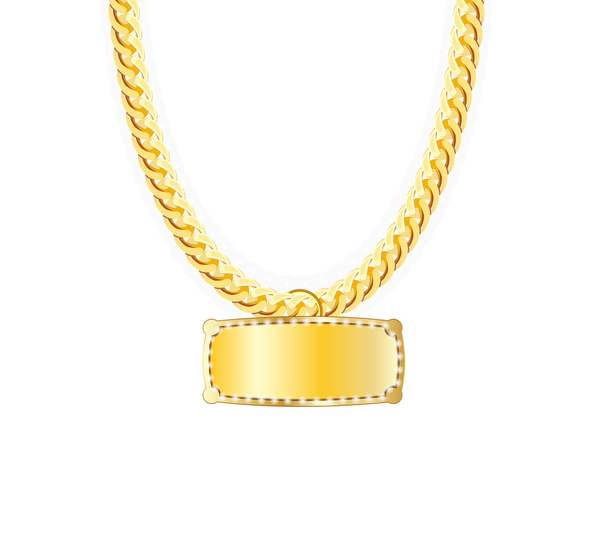 Pendentifs Whith Gold Chain Jewelry. Illustration vectorielle
. - Vecteur, image