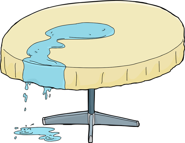 テーブルから滴り落ちる水 - ベクター画像