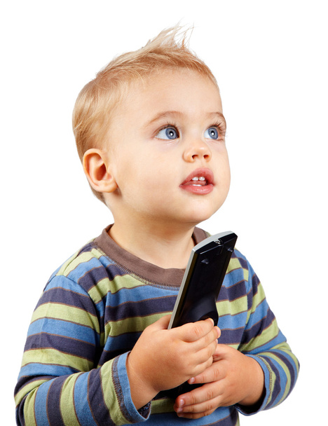 Baby boy with remote - Φωτογραφία, εικόνα