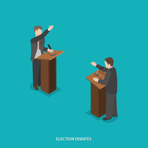 Dibattiti elettorali vettore isometrico piatto
. - Vettoriali, immagini