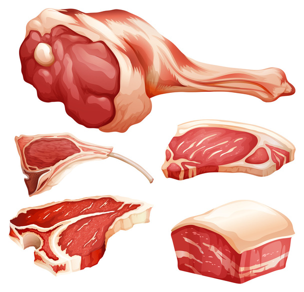 Σύνολο βοείου κρέατος - Διάνυσμα, εικόνα