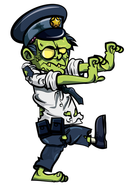 kreslený zombie policista - Vektor, obrázek
