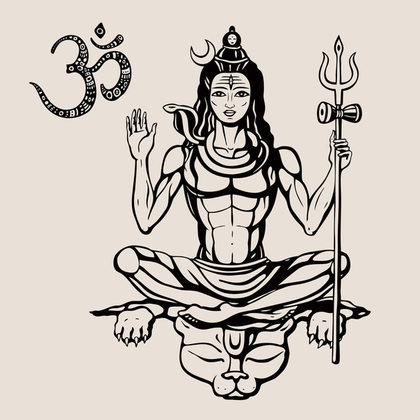 Hindujumala Shiva.
 - Vektori, kuva