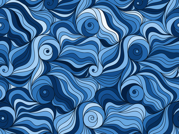 描画された線分のベクトルのシームレスな波背景 - ベクター画像