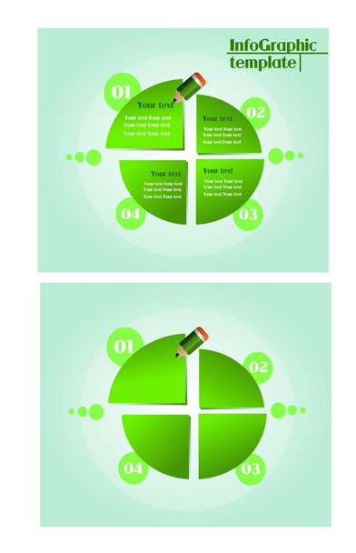 Infographic template - green circle - Photo, Image