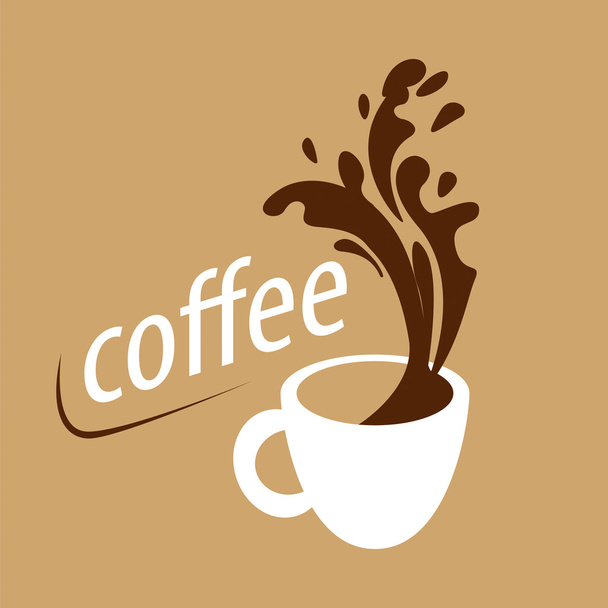 vector logo cup of coffee and splashes - Wektor, obraz