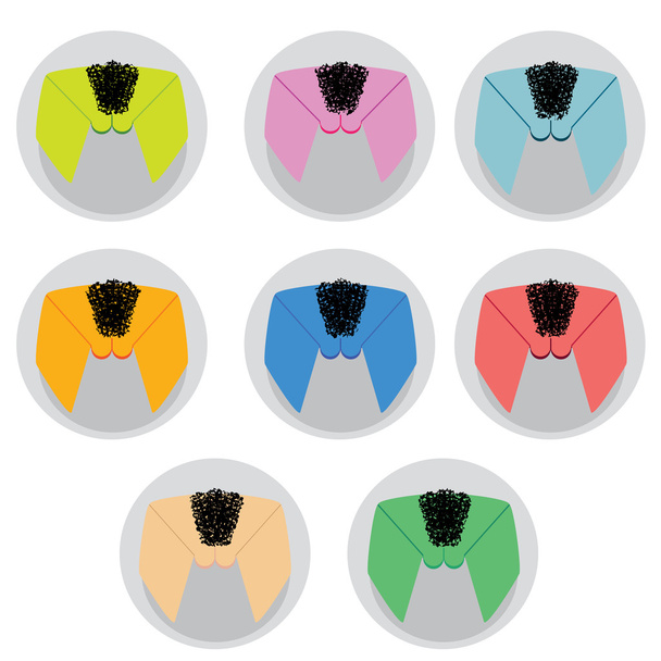 Vector round icons of vagina in bright different colors - Vektor, obrázek