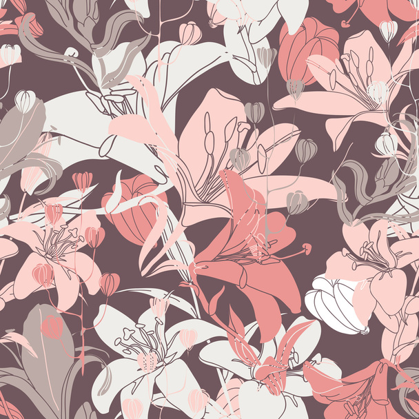 Vector seamless floral pattern. - Vector, afbeelding