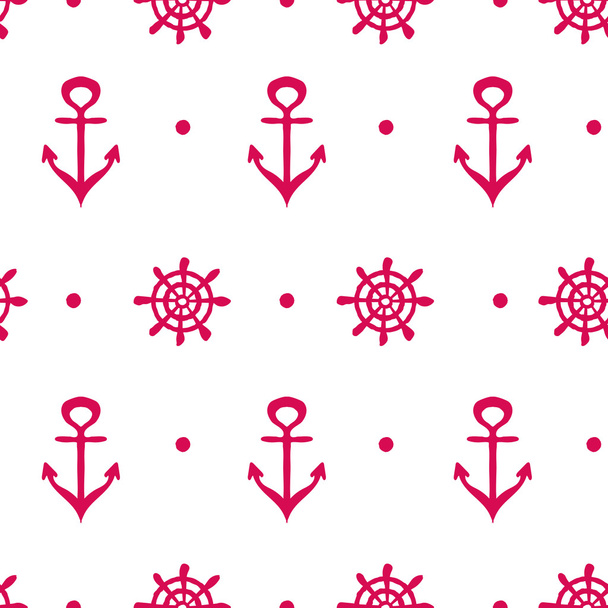 Red and white nautical template - Wektor, obraz