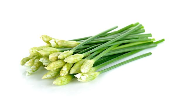 Chives flower or Chinese Chive isolated on white background - Photo, Image