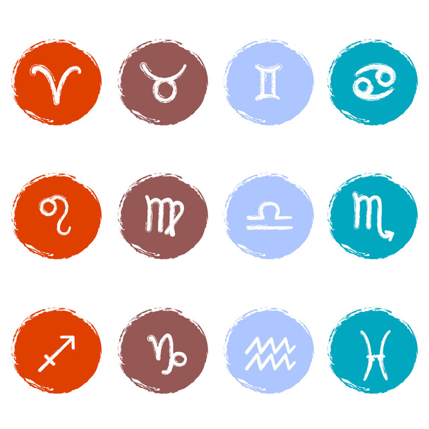 Stock vector set of colorful icons. Zodiac signs - Vector, Image