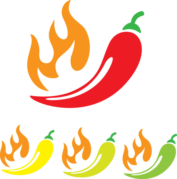 vetor chili pimenta ícone no branco
 - Vetor, Imagem