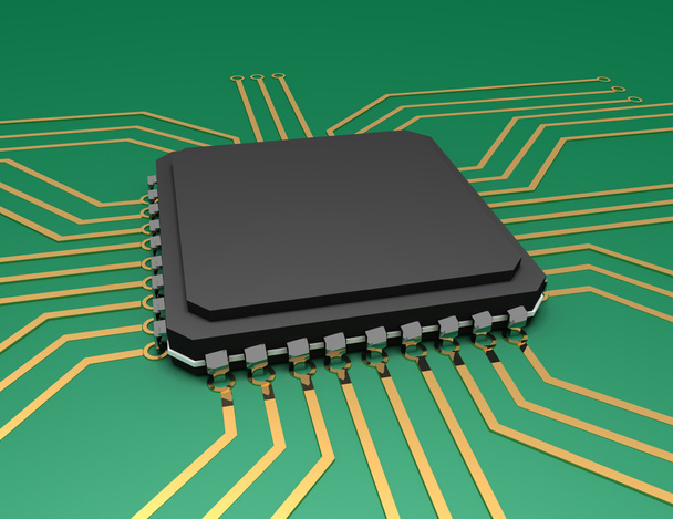 placa madre con fondo de componentes de chip
 - Foto, Imagen