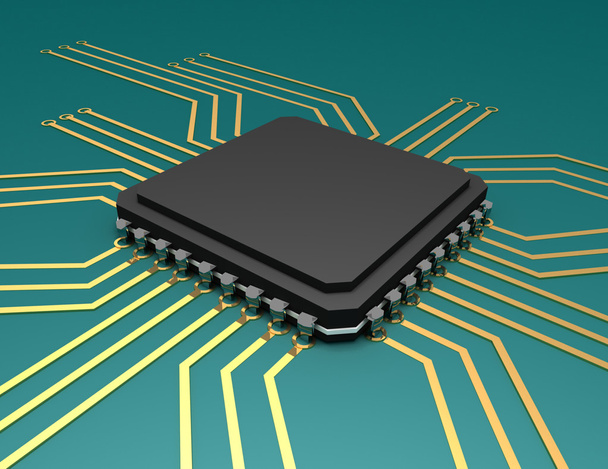 placa madre con fondo de componentes de chip
 - Foto, imagen