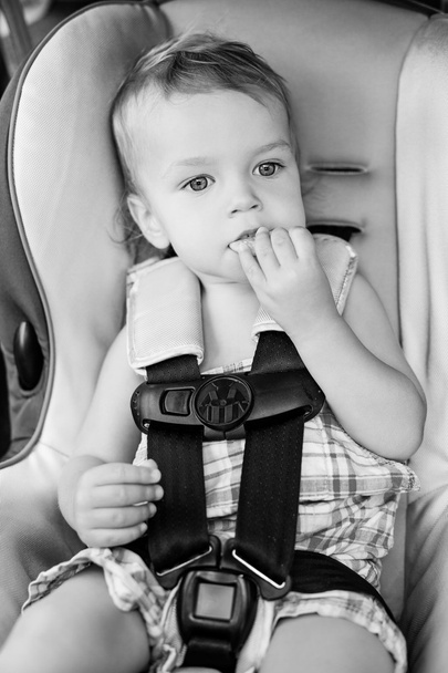 Niño feliz en el coche
  - Foto, imagen