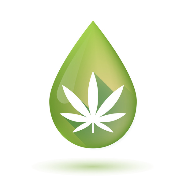 Olívaolaj csepp ikon egy marihuána levél - Vektor, kép
